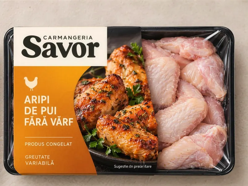 Aripi de pui fără vârf în ambalaj Savor