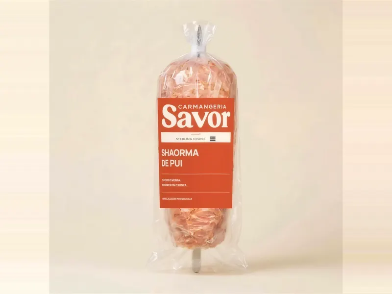 Shaorma de pui înfoliată pe tijă, ambalaj profesional Savor