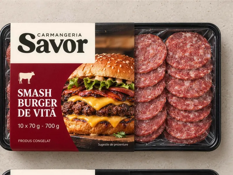 Smash burger de vită în ambalaj Savor